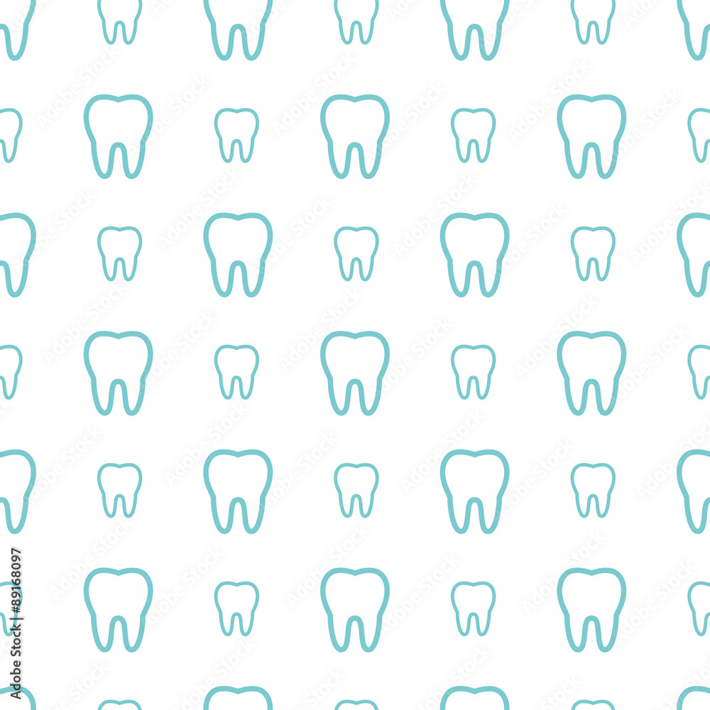 Teeth on white background. Vector dental seamless pattern. Teeth on white background. Vector dental seamless pattern.