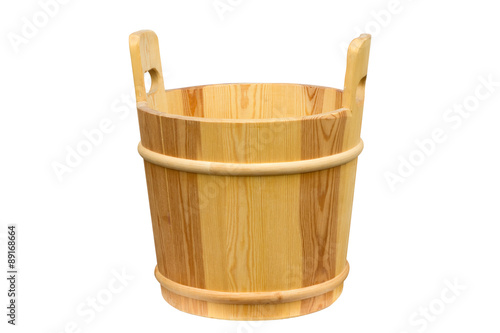 Wooden bucket for a sauna.