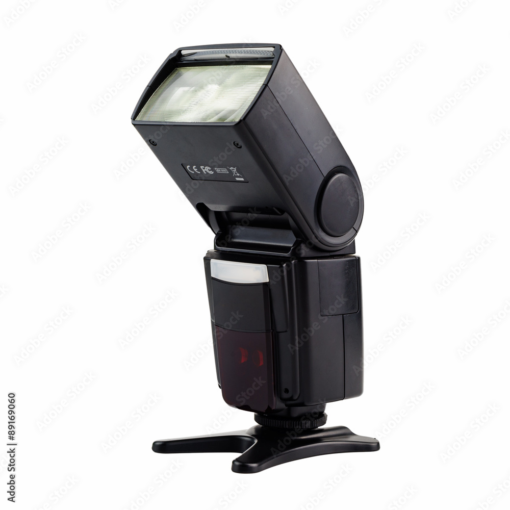 Camera flash speed light isolated on white background Camera flash speed light isolated on white background