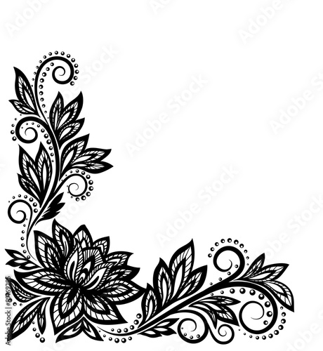 beautiful floral pattern, a design element in the old style.