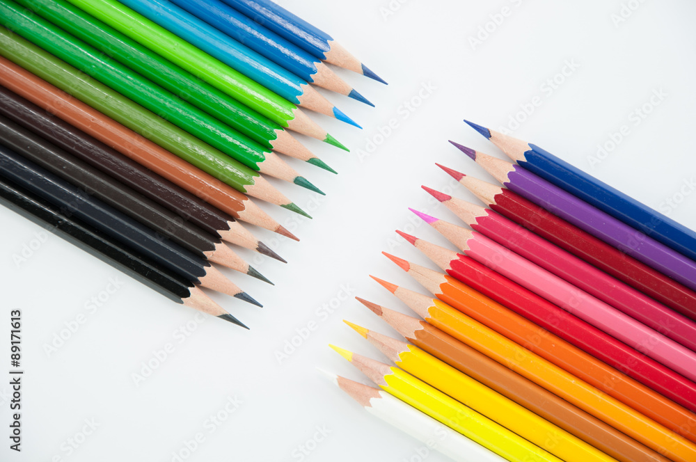 Colored Pencils, on white background. Colored Pencils, on white background.