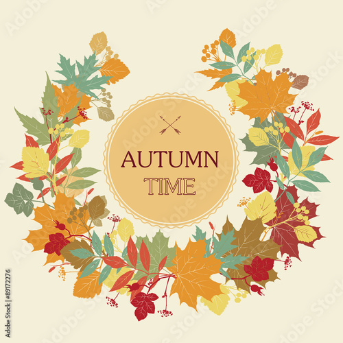 Autumn abstract floral background.