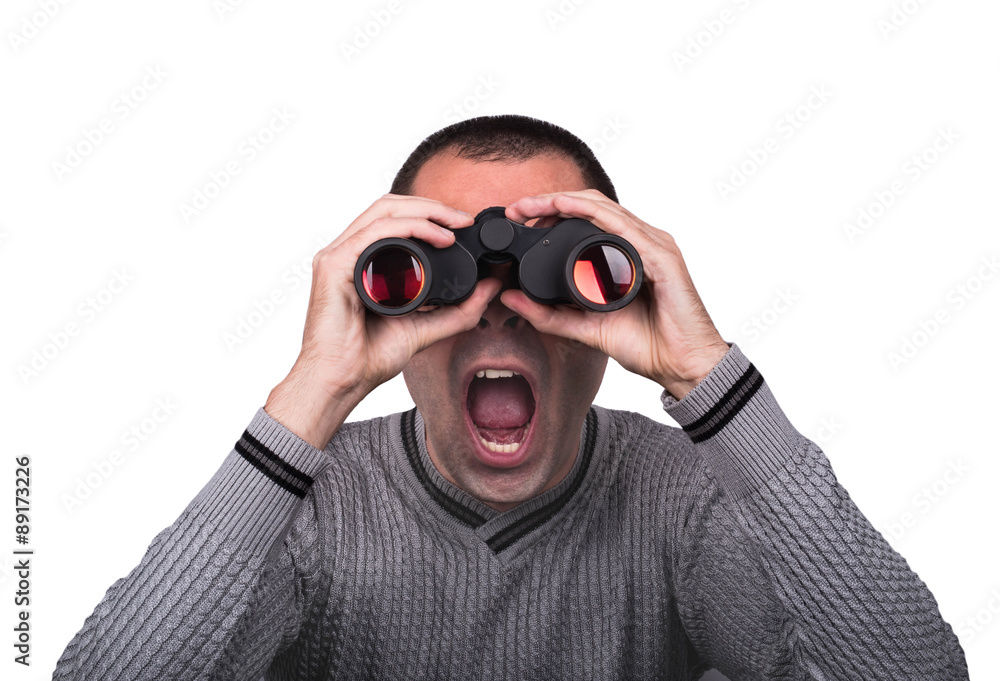 Man with binoculars Man with binoculars