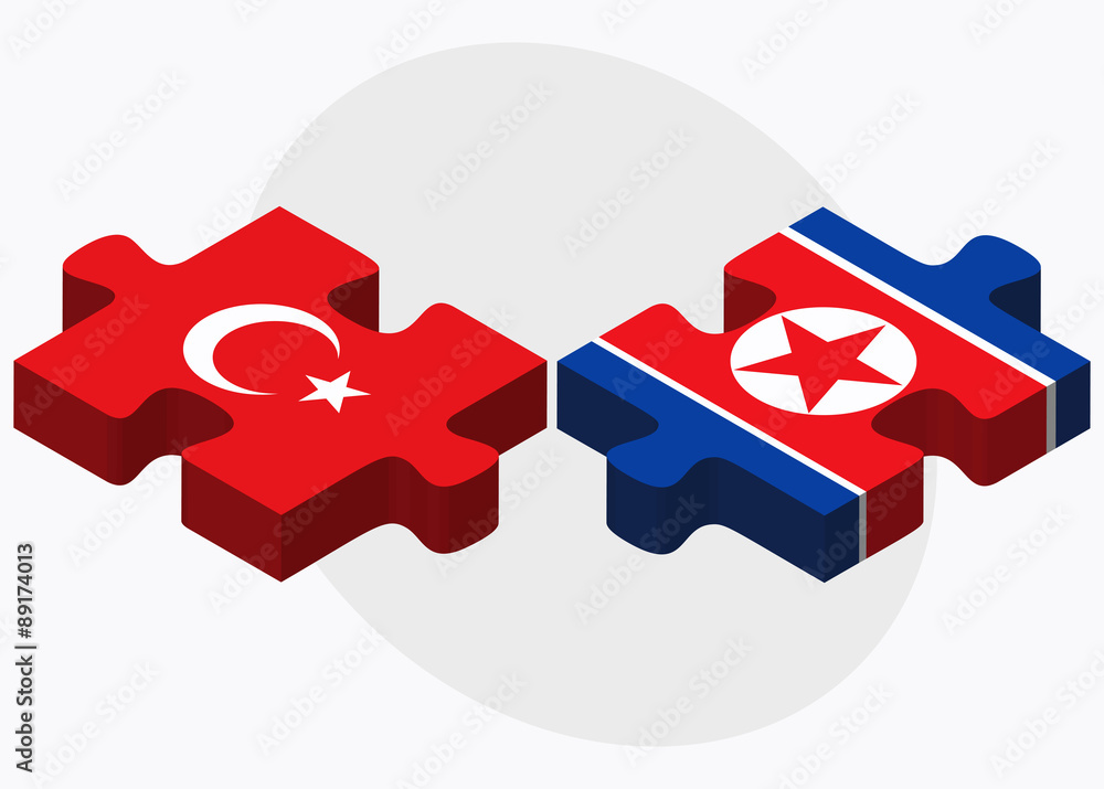 Turkey and Korea-North Flags