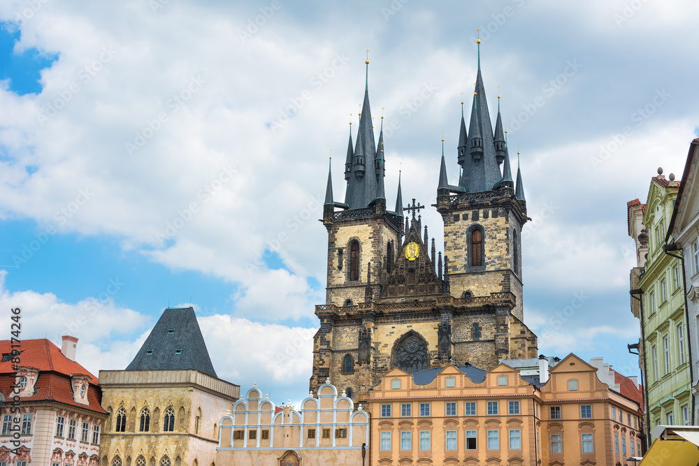 Tyn Church in Old Town Square Prague Tyn Church in Old Town Square Prague