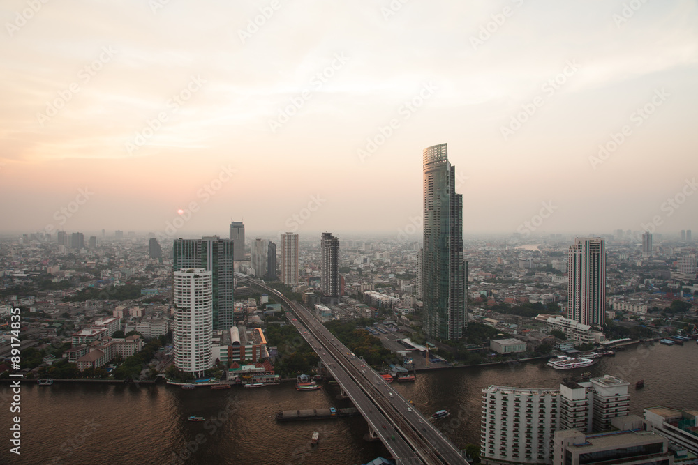 landscape the city name Bangkok, Thailand