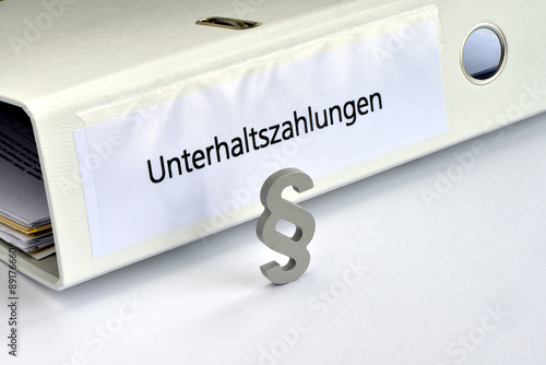 Unterhaltszahlungen, Alimente, Paragraph, Ordner, Recht, Sorgerecht, Familienrecht photo