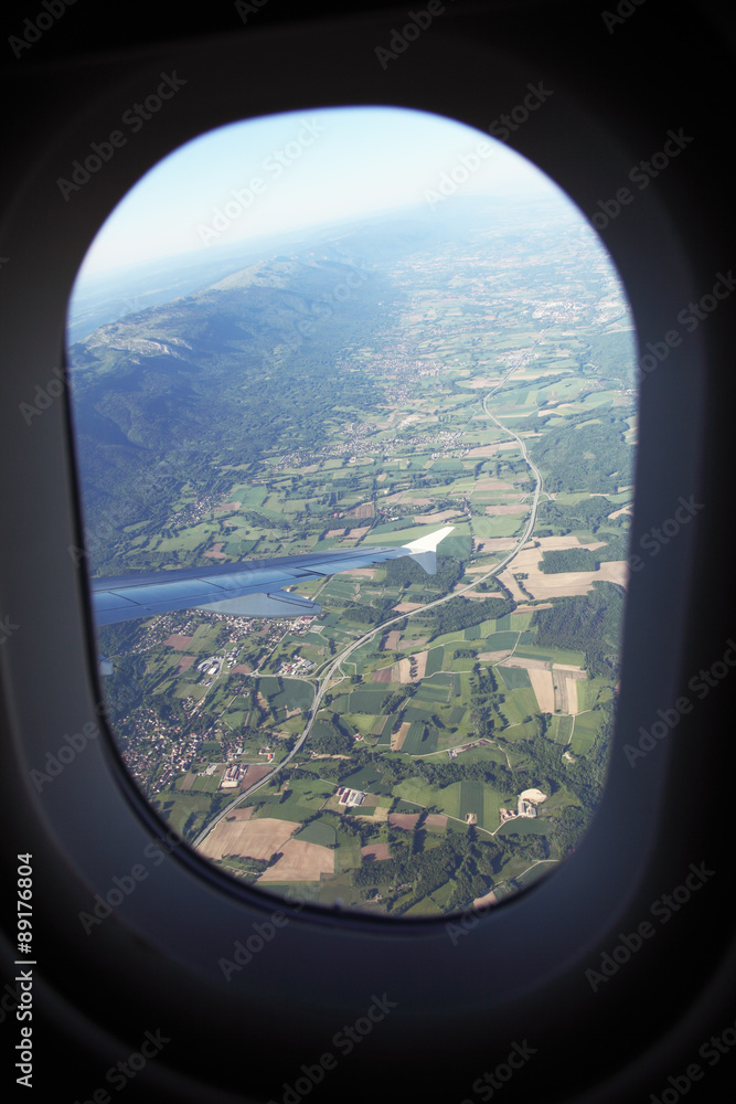 Fototapeta premium View on earth from plane illuminator