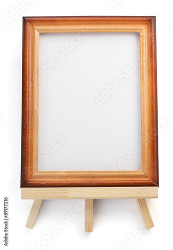 wooden easel isolated on white