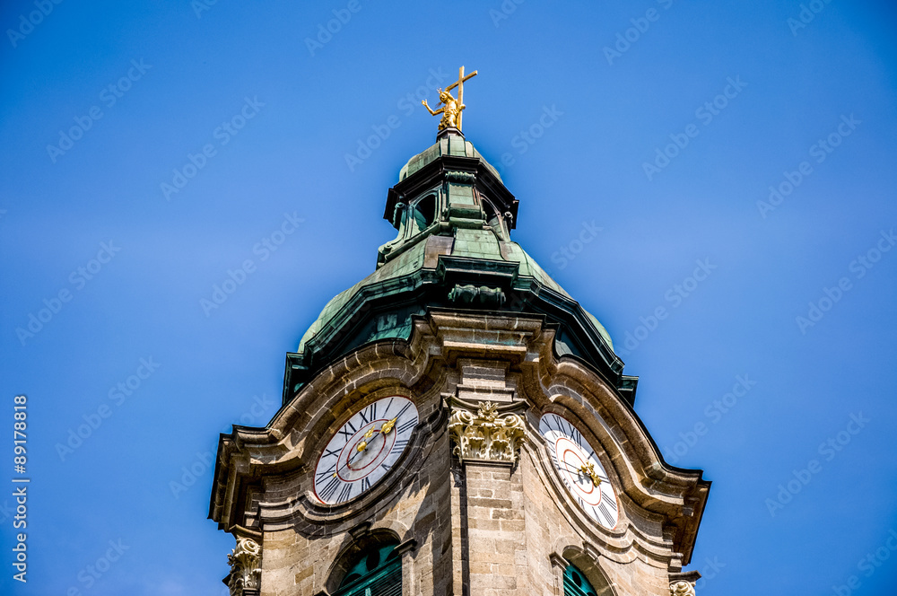 Clock tower of Zwettl Abbey, Austria
