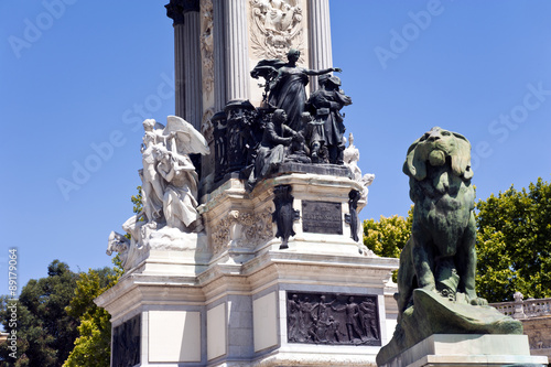 Retiro Park Madrid Parque del Retiro Denkmal Alfonso XII.  photo