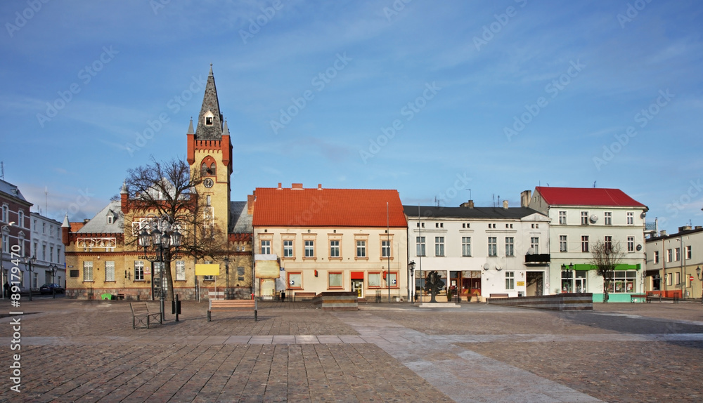Big market place in Swiecie. Poland