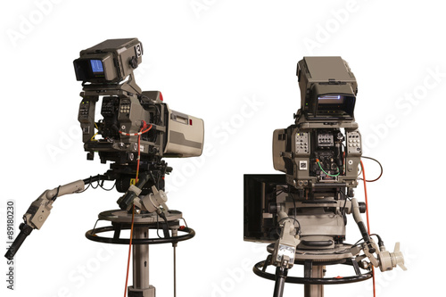 two television cameras in a studio optional