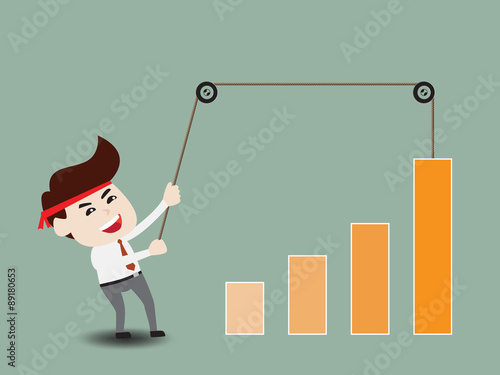 Businessman accelerate business growth