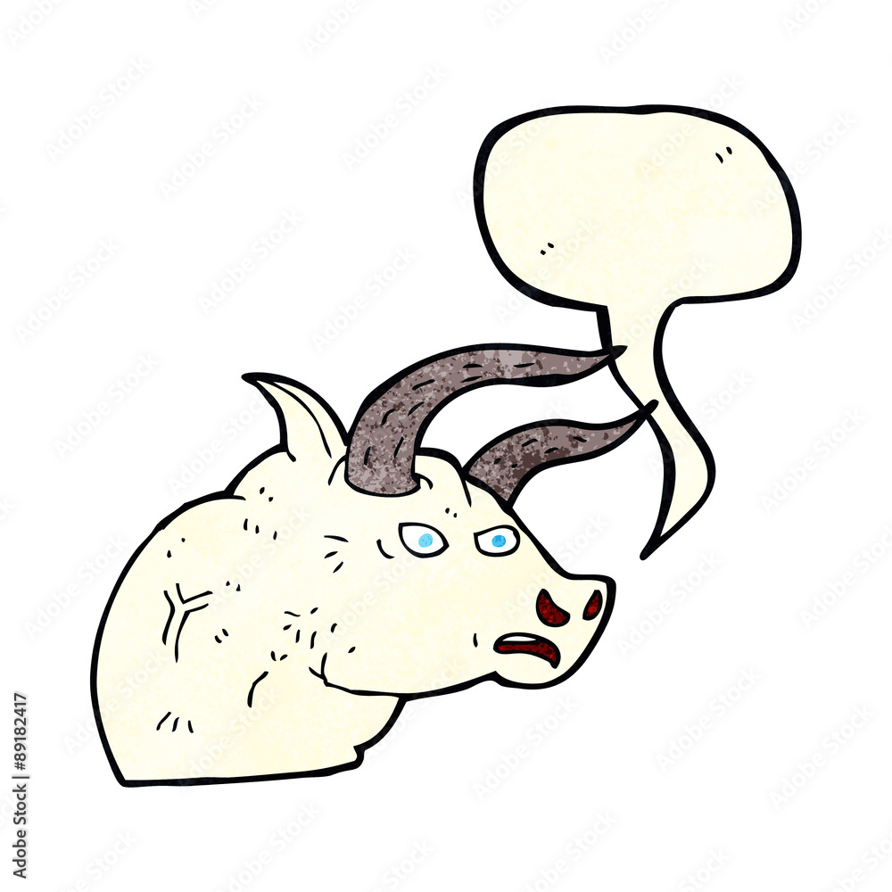 cartoon angry bull head with speech bubble cartoon angry bull head with speech bubble
