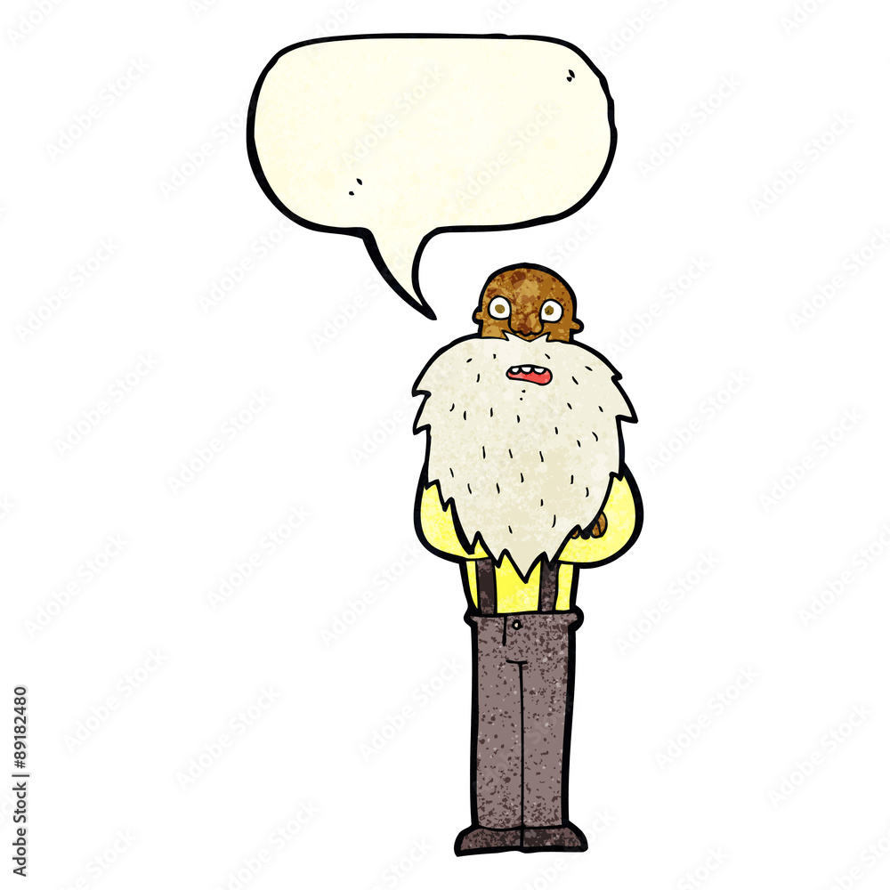 cartoon bearded old man with speech bubble cartoon bearded old man with speech bubble