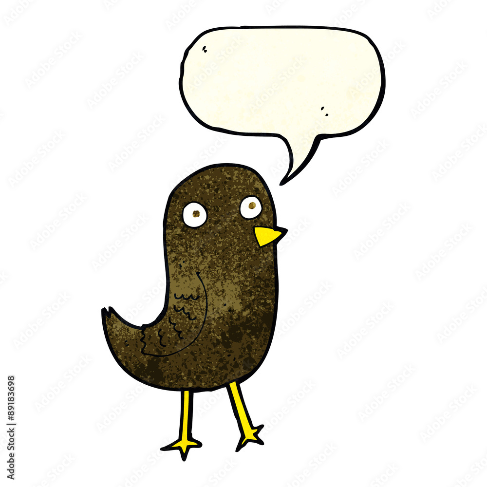 funny cartoon bird with speech bubble funny cartoon bird with speech bubble