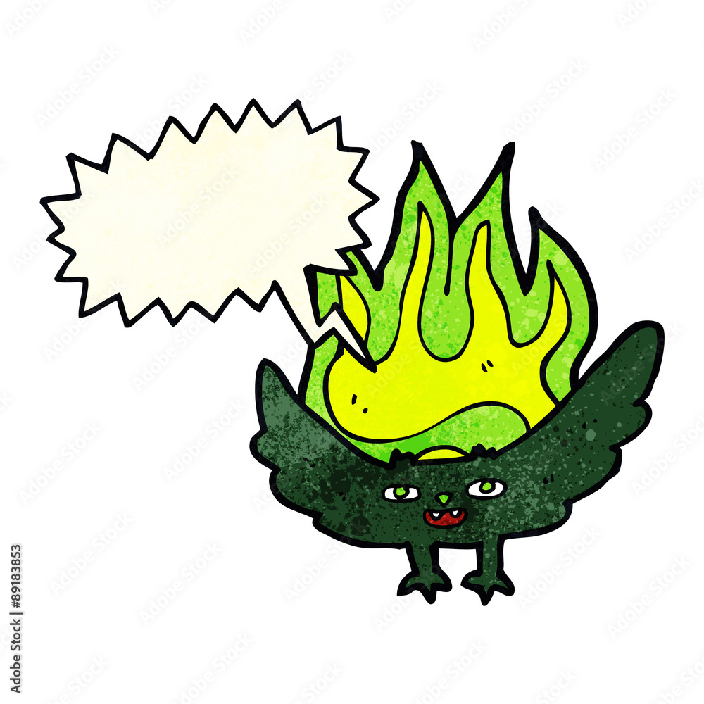cartoon spooky vampire bat with speech bubble cartoon spooky vampire bat with speech bubble