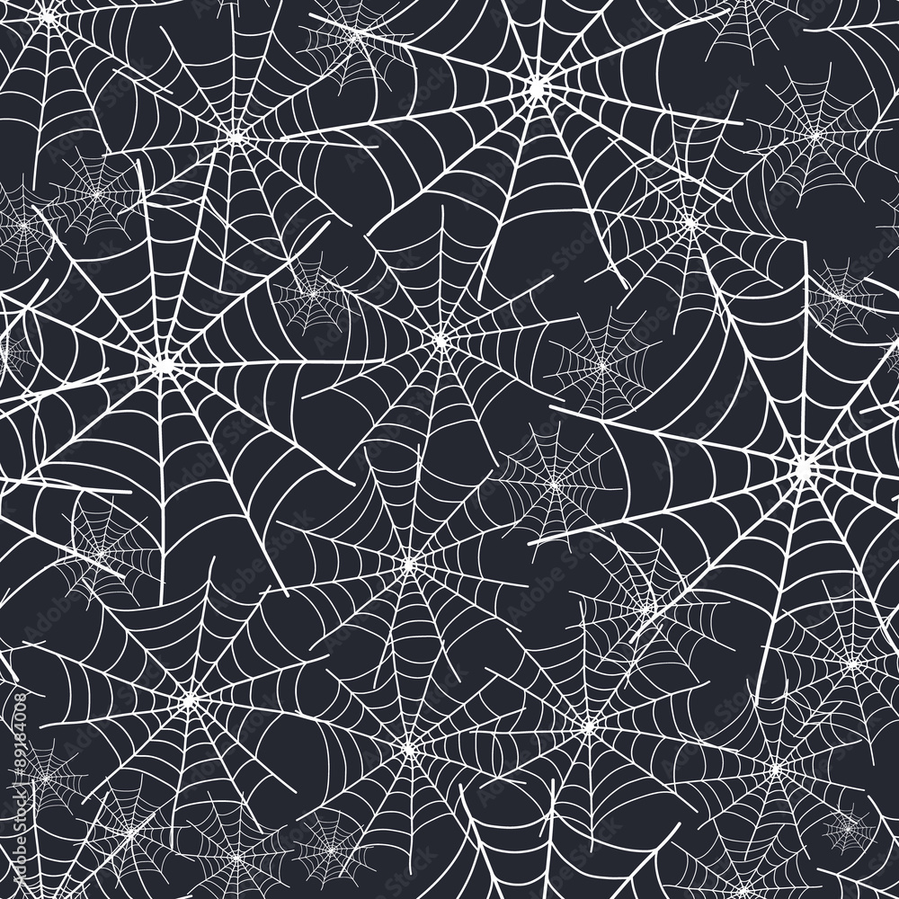 Vector Spiderweb Halloween Texture Seamless Pattern