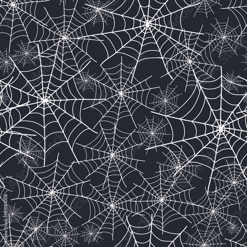 Vector Spiderweb Halloween Texture Seamless Pattern