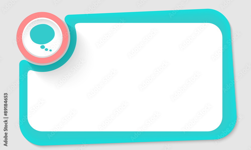 Pink circle and speech bubble and green frame for your text Pink circle and speech bubble and green frame for your text