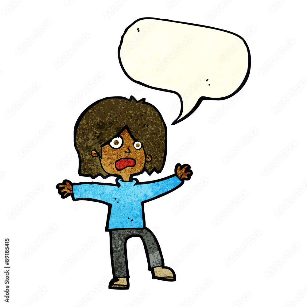 cartoon scared person with speech bubble cartoon scared person with speech bubble