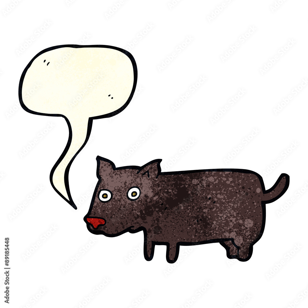 cartoon little dog with speech bubble cartoon little dog with speech bubble