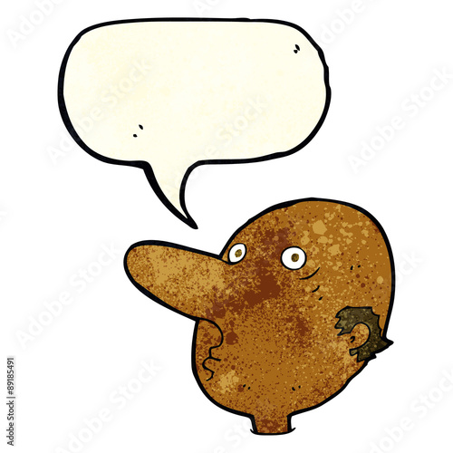 cartoon balding man with speech bubble