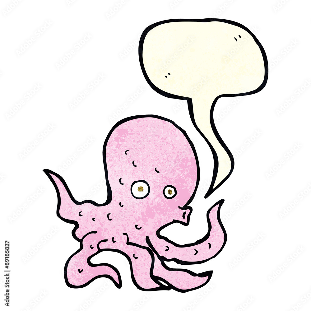 cartoon octopus with speech bubble