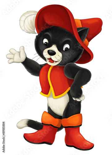 Fototapeta Naklejka Na Ścianę i Meble -  Cartoon cat - illustration for the children