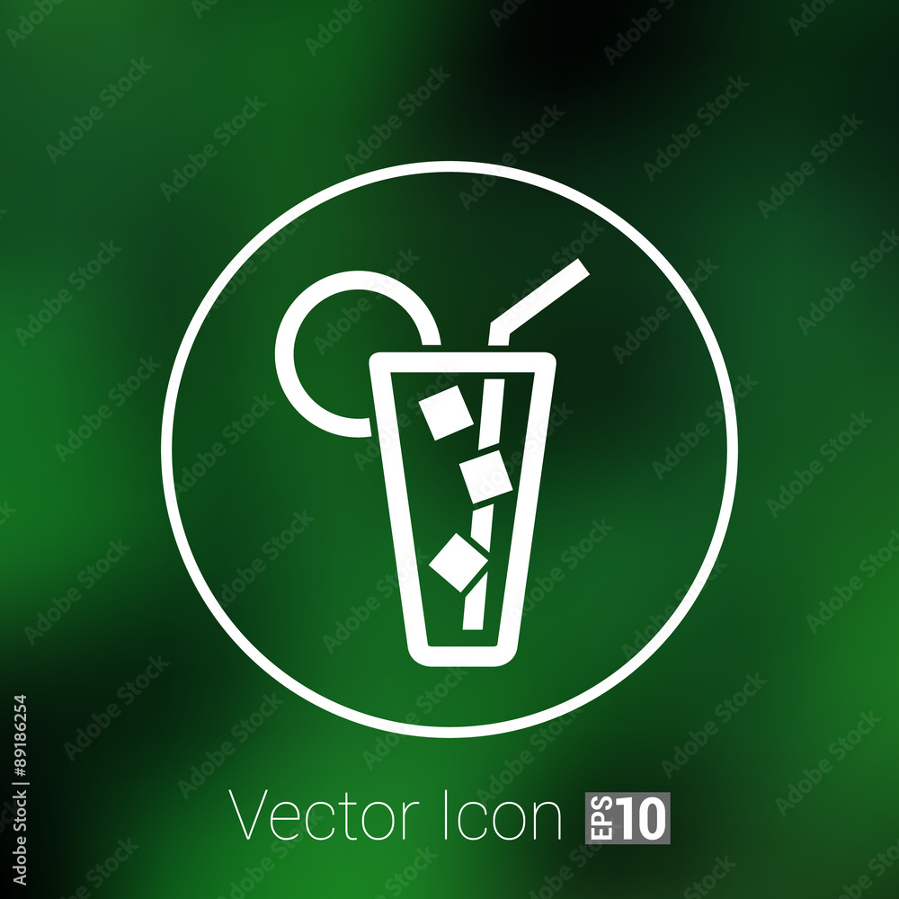 Vector icon of glass with a cocktail Vector icon of glass with a cocktail