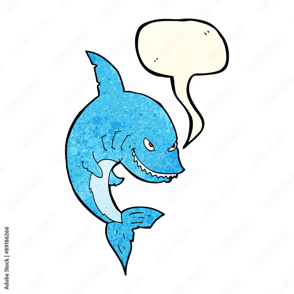 funny cartoon shark with speech bubble funny cartoon shark with speech bubble