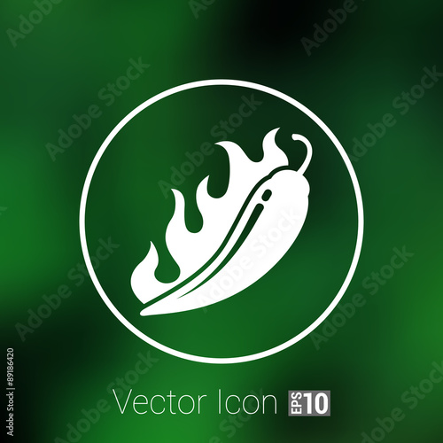 Hot chilli, vector illustration pepper logo isolated paprika