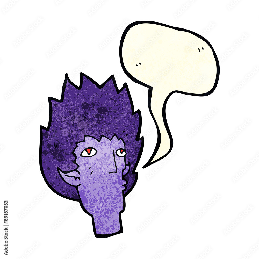 cartoon vampire face with speech bubble cartoon vampire face with speech bubble