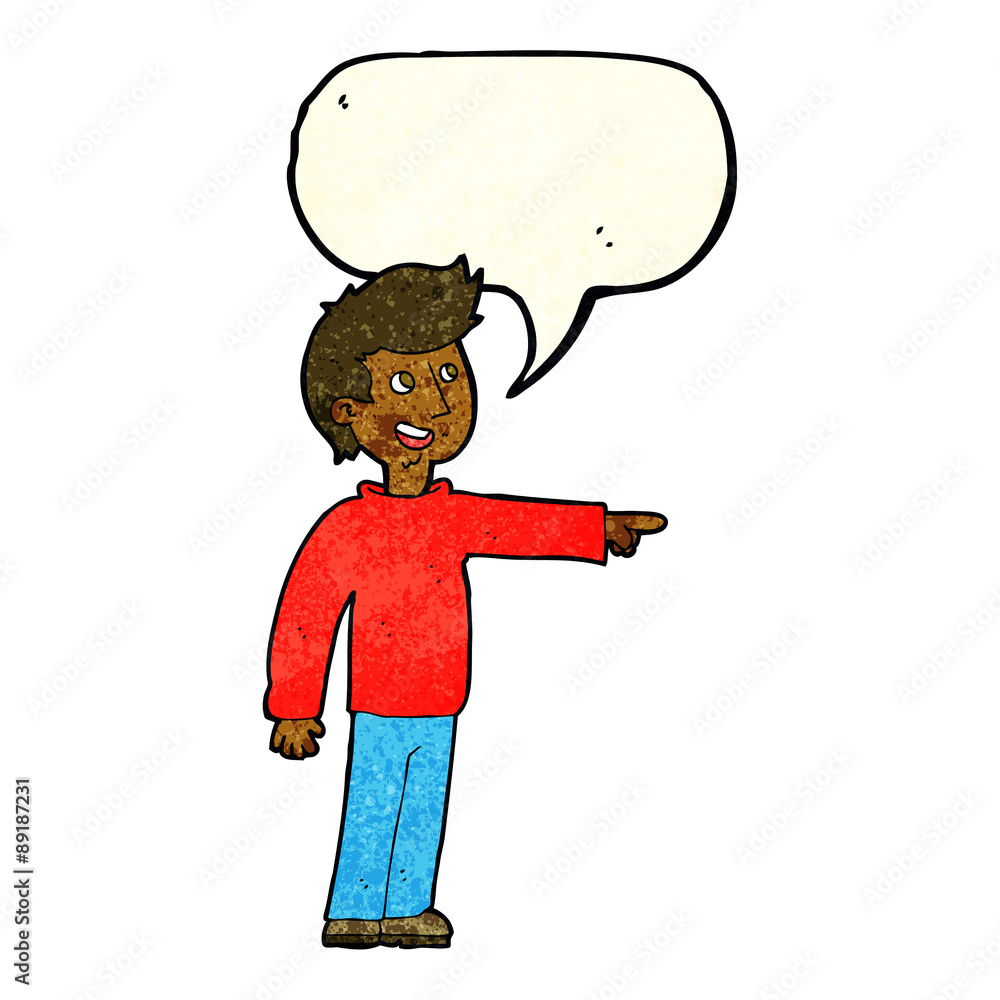 cartoon happy man pointing and laughing with speech bubble cartoon happy man pointing and laughing with speech bubble