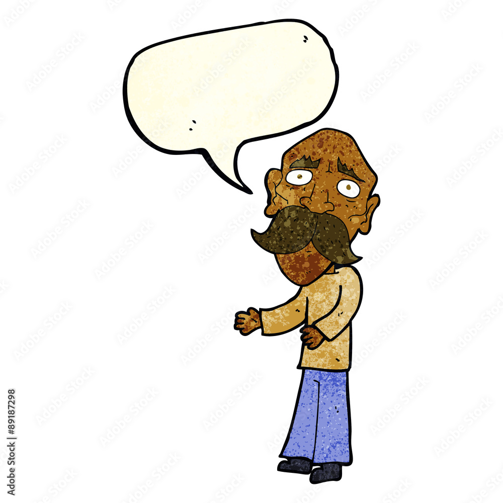 cartoon lonely old man with speech bubble cartoon lonely old man with speech bubble