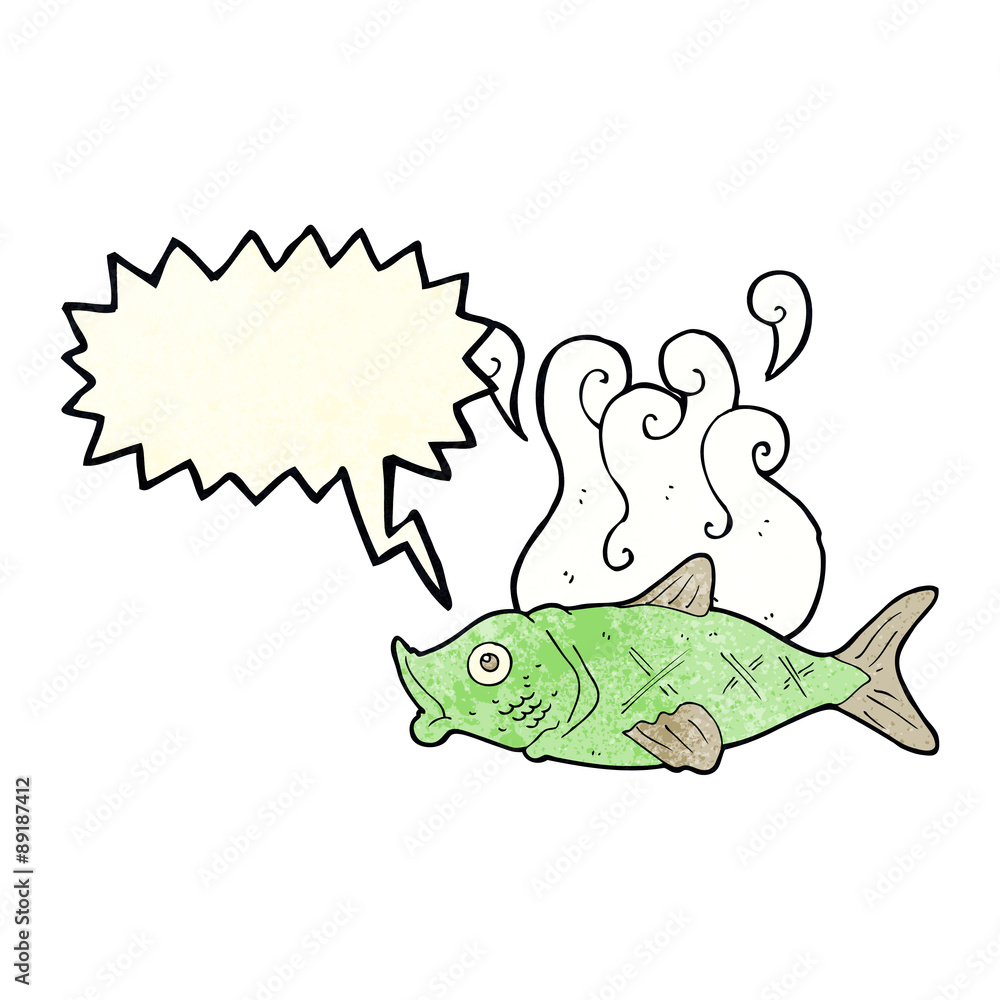 Obraz premium cartoon smelly fish with speech bubble