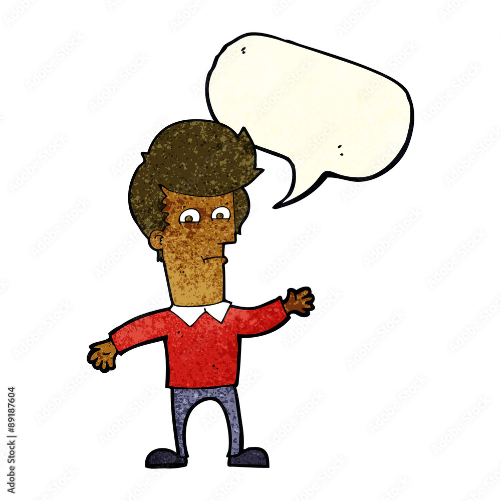 cartoon waving man with speech bubble cartoon waving man with speech bubble