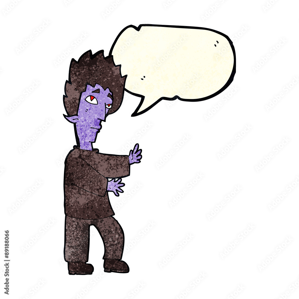 Fototapeta premium cartoon vampire with speech bubble
