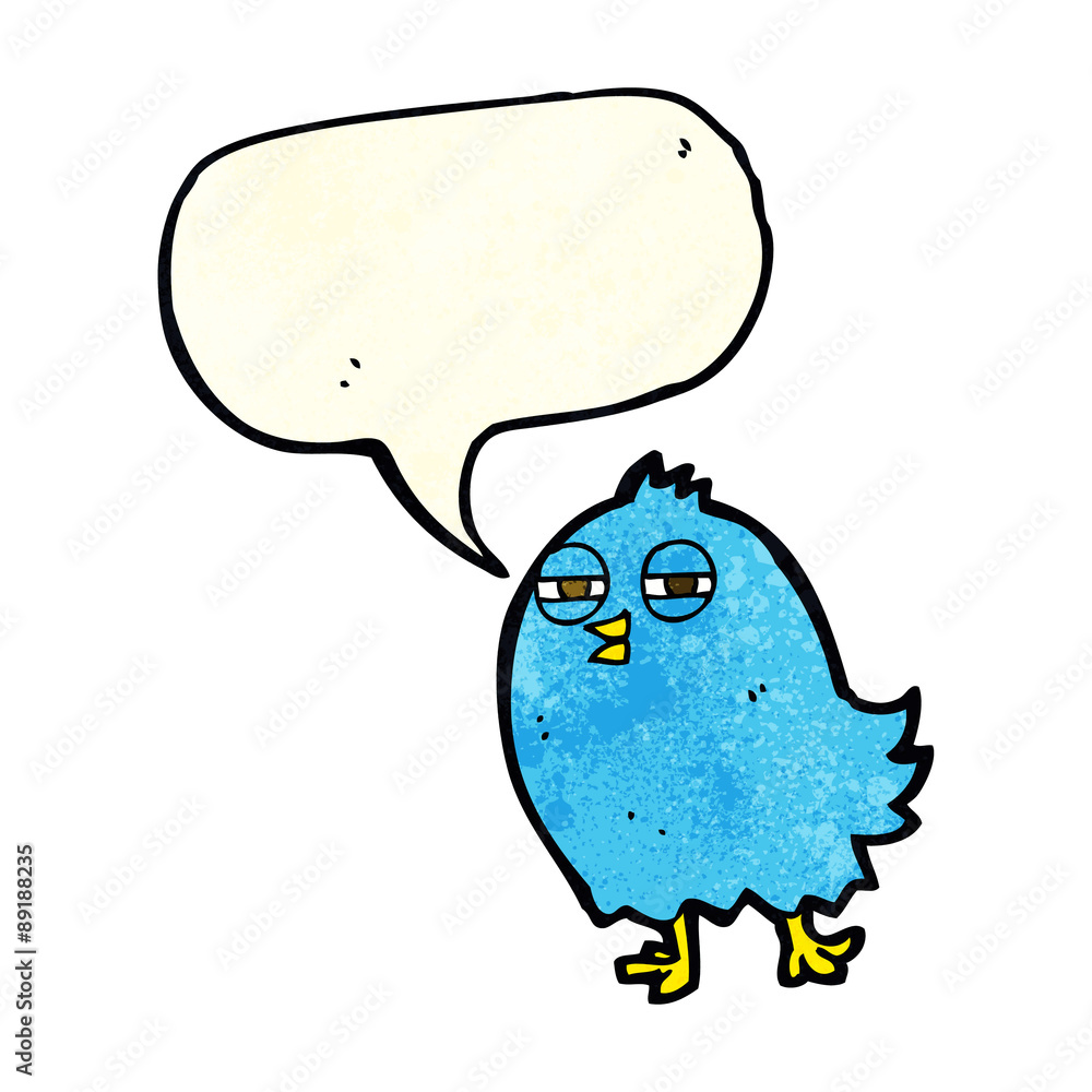 funny cartoon bird with speech bubble funny cartoon bird with speech bubble