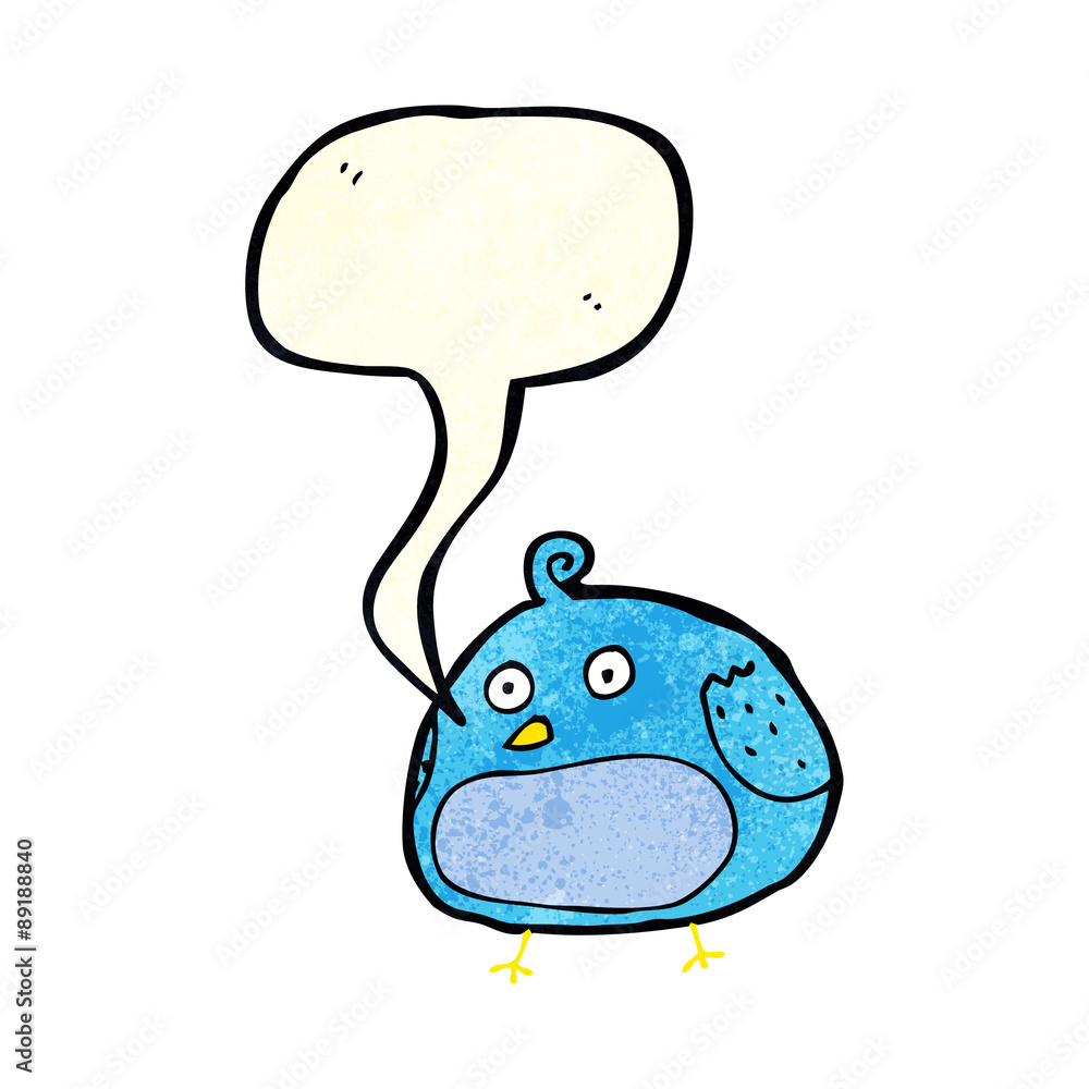 cartoon fat bird with speech bubble cartoon fat bird with speech bubble