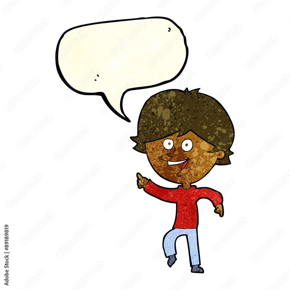 cartoon happy pointing man with speech bubble cartoon happy pointing man with speech bubble