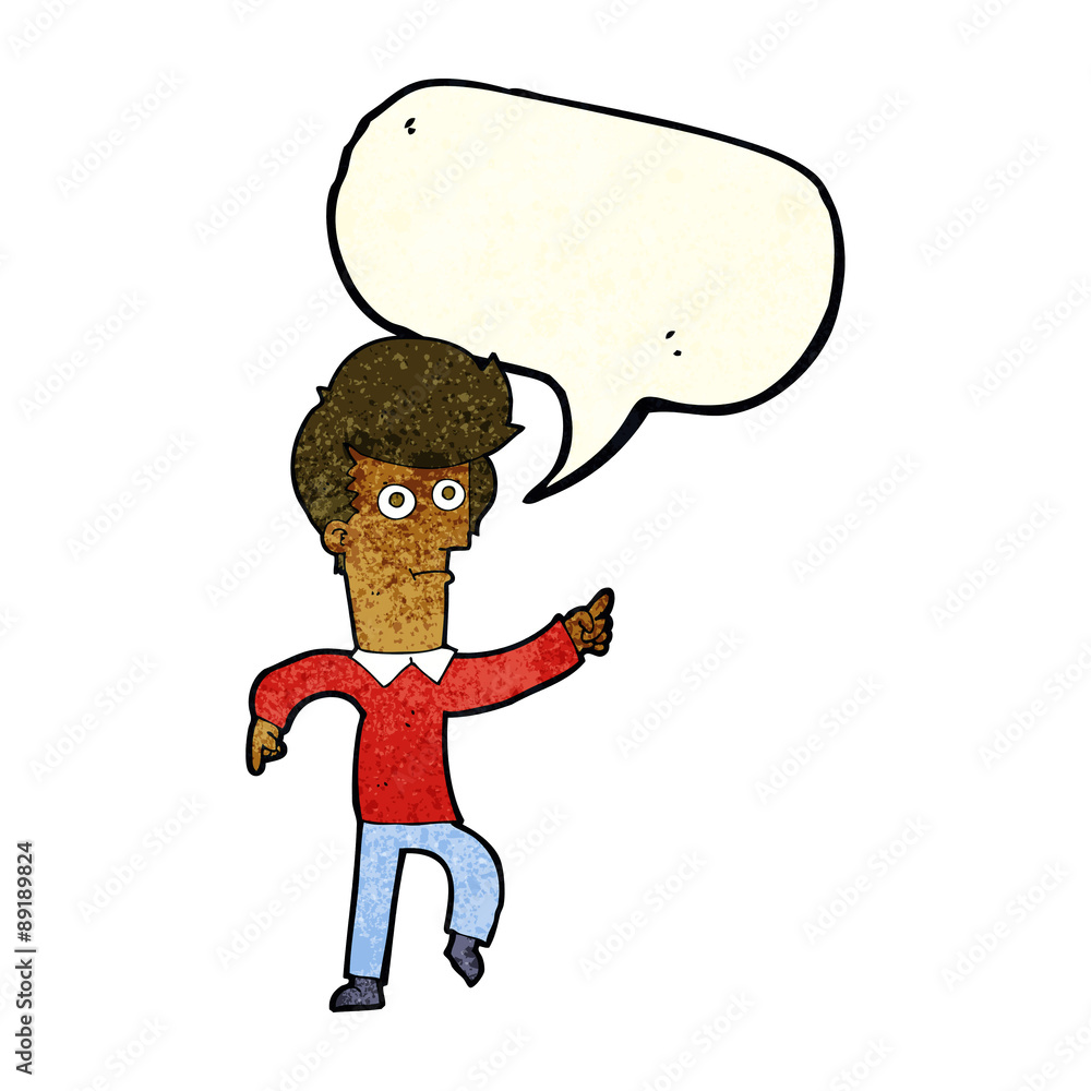 cartoon man pointing with speech bubble cartoon man pointing with speech bubble