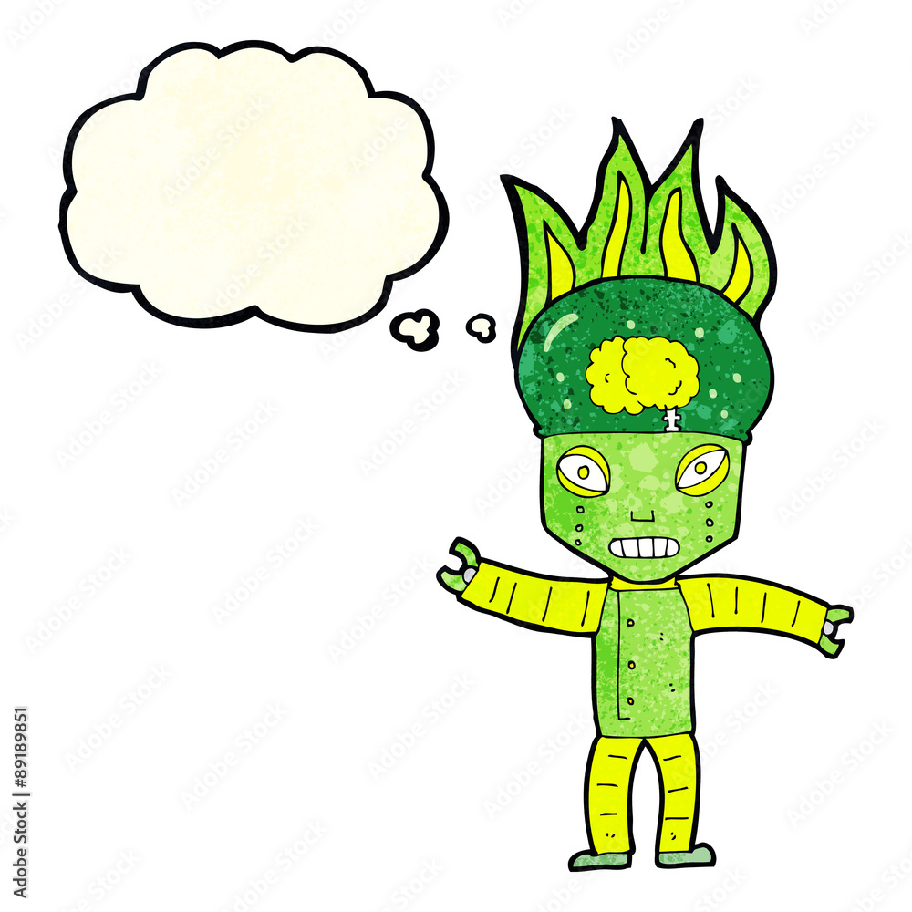 funny cartoon robot with speech bubble funny cartoon robot with speech bubble