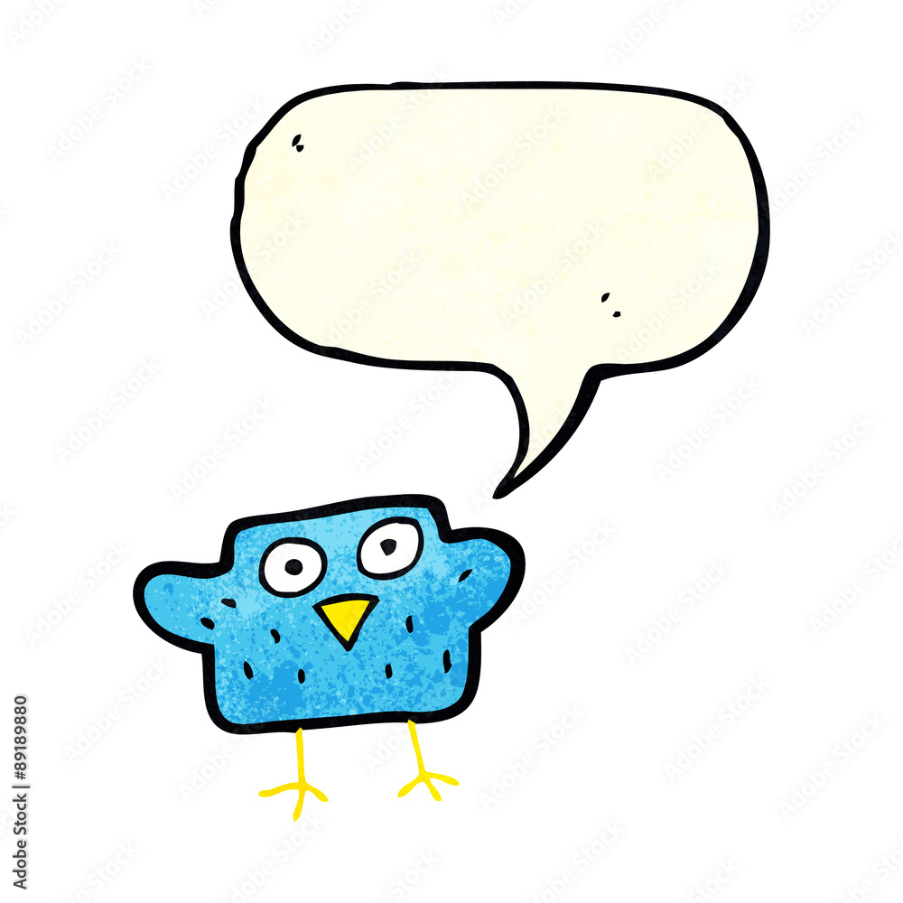 cartoon bird with speech bubble cartoon bird with speech bubble