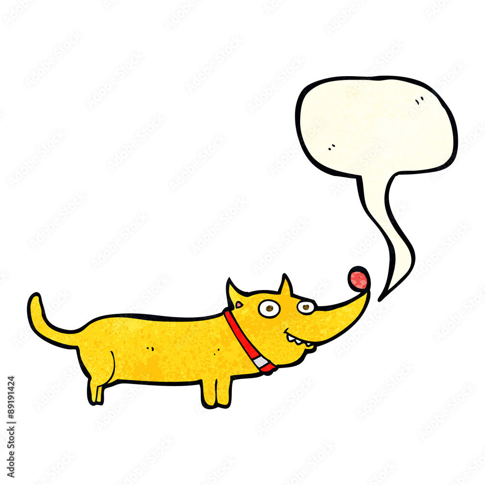 cartoon happy dog with speech bubble cartoon happy dog with speech bubble