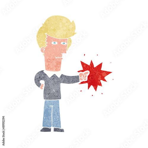 cartoon man pointing