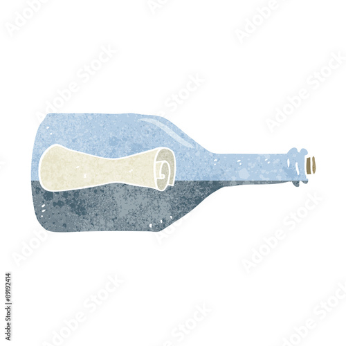 message in a bottle cartoon