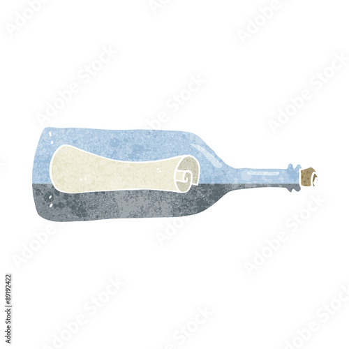 message in a bottle cartoon