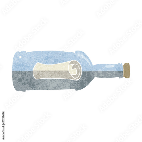 message in a bottle cartoon
